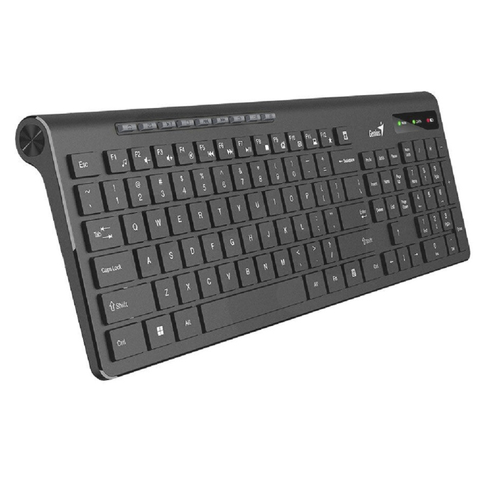 Teclado Genius SLIMSTAR 7230 WIRELESS AI COPILOT MULTIMEDIA SP BLACK (31310021401) / GENIUS
