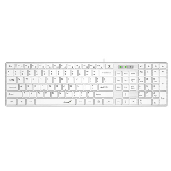 Teclado Genius SMART SLIMSTAR 126 AI COPILOT USB MULTIMEDIA SP WHITE (31310017409) / GENIUS