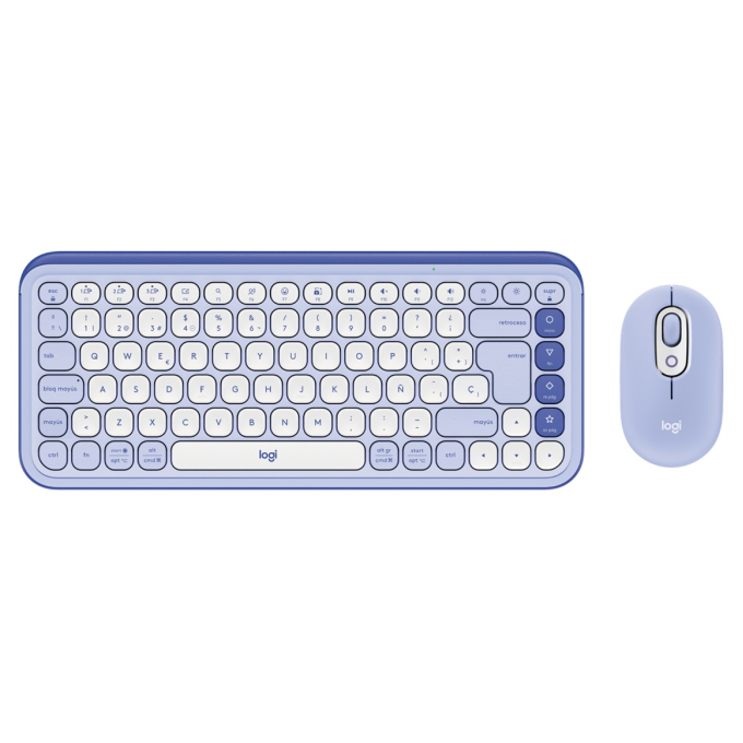 Teclado + Mouse Logitech POP ICON BLUETOOTH / WIRELESS SP / COPILOT / Purple (920-013054) / LOGITECH