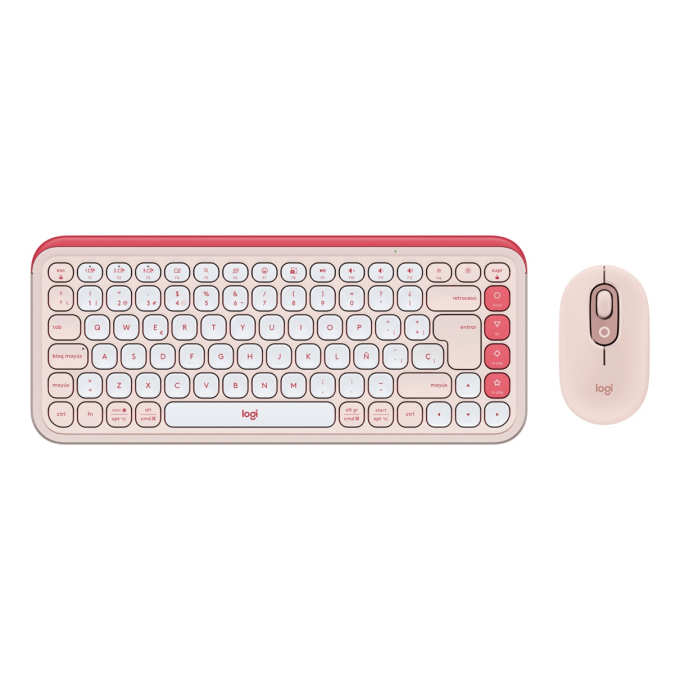 Teclado + Mouse Logitech POP ICON BLUETOOTH / WIRELESS SP / COPILOT / ROSE (920-013053) / LOGITECH