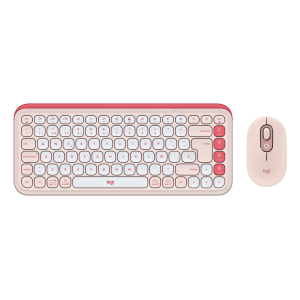 Teclado + Mouse Logitech POP ICON BLUETOOTH / WIRELESS SP / COPILOT / ROSE (920-013053)