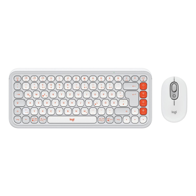 Teclado + Mouse Logitech POP ICON BLUETOOTH / WIRELESS SP / COPILOT/ WHITE (920-013055) / LOGITECH