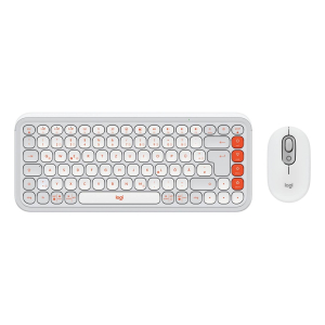 Teclado + Mouse Logitech POP ICON BLUETOOTH / WIRELESS SP / COPILOT/ WHITE (920-013055)