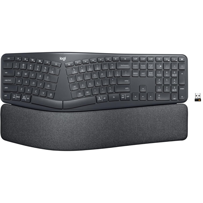 Teclado Logitech ERGO K860 WIRELESS / Bluetooth SP BLACK (920-009845) / LOGITECH
