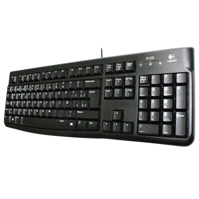 Teclado Logitech K120 USB SP BLACK (PN 920-004422) / Logitech