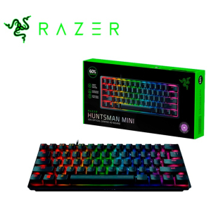 Teclado Razer HUNTSMAN MINI OPTO MECHANICAL USB-C SWITCH PURPLE 100M SP CHROMA BLACK (RZ03-03392900-R311) gamer / Razer