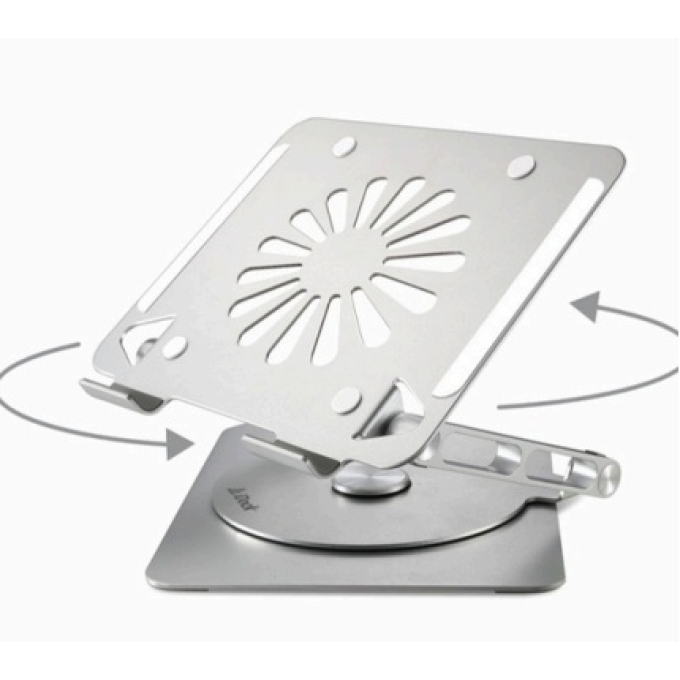 Cooler / Stand iDock para Laptop Galaxy i60 360° - Aluminio. Multi Ángulos, Ajustable, Plegable, Portatil, Compatible: 14' a 17' / iDock