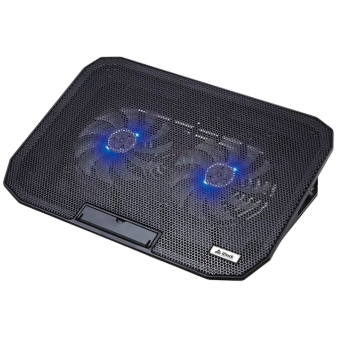 Cooler / Stand iDock para Laptop ProCooler - Malla metalica. 5 niveles de elevacion, 2 puertos USB, 2 ventiladores de 125x125x15 mm, Para portatiles de 14pulgadas a 17pulgadas / iDock