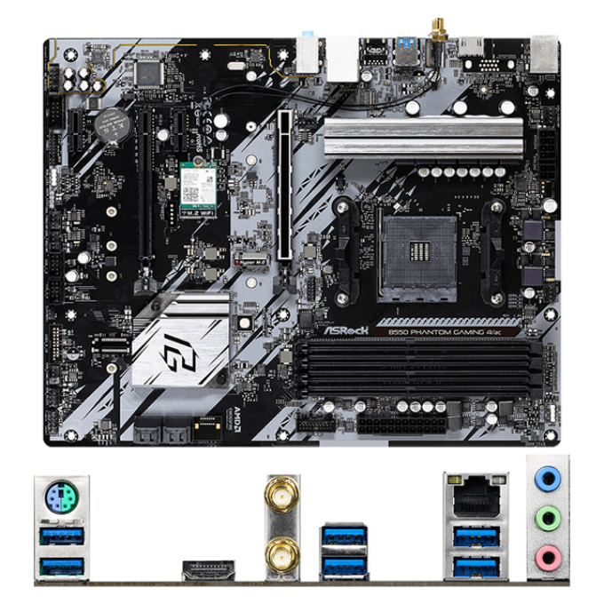 Motherboard ASROCK B550 Phantom Gaming 4/ac, Chipset AMD B550, Socket AMD AM4, ATX / Asrock