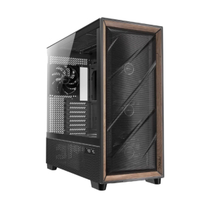 Case Antec FLUX PRO Full Tower — Black y Madera (walnut), Panel de Vidrio