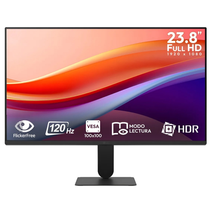 Monitor LG LED 23.5pulgadas FullHD IPS 1920x1080 5ms 120hz, HDMI, VGA, VESA / LG