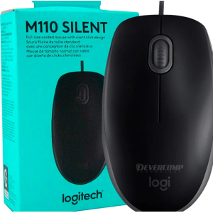 MOUSE LOGITECH M110 SILENT OPTICO USB BLACK (910-006756) 910-006756