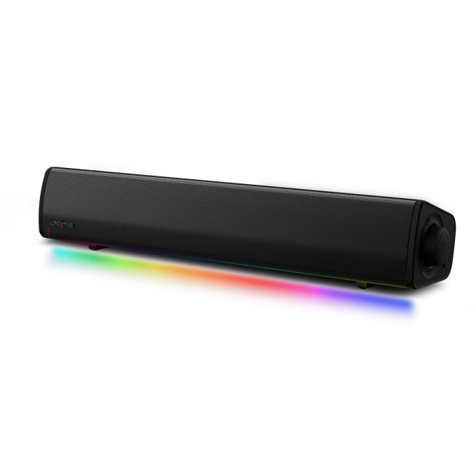 PARLANTE CREATIVE GAMING SOUND BAR GS3 RGB 24W BLUETOOTH 5.4 USB-C POWER BLACK (51MF8465AA000) 51MF8465AA000 / CREATIVE
