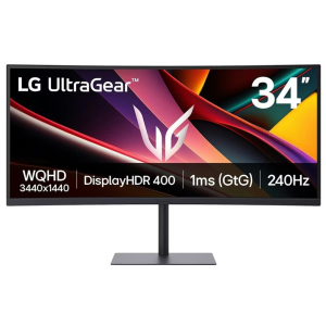 Monitor Curvo LG UltraGear G6 34pulgadas WQHD 160Hz 1ms HDMIx2, DP, Headphone-out, ultrawide gamer / LG