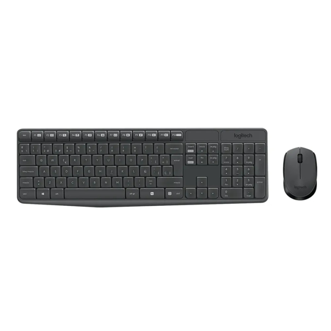 TECLADO LOGITECH + MOUSE MK235 WIRELESS USB SP BLACK (PN 920-007901)-UY 920-007901 / LOGITECH