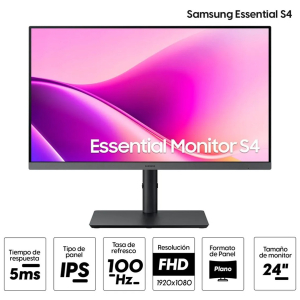 Monitor Samsung Essential S4 24pulgadas LS24F430UALXPE IPS, FHD, 100Hz, 5ms, HDMI, DisplayPort, USB Tipo-C / Samsung