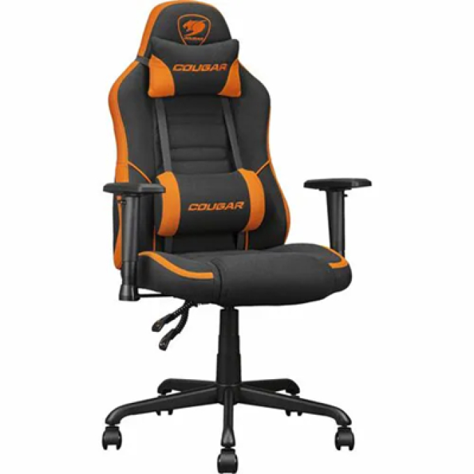 Silla Gamer COUGAR Fusion SF CGR-FUSSF - Metalico, Cuero PU, Cloruro de Polivinilo (PVC), Material/Tejido, Acero - Negro, Naranja / Cougar