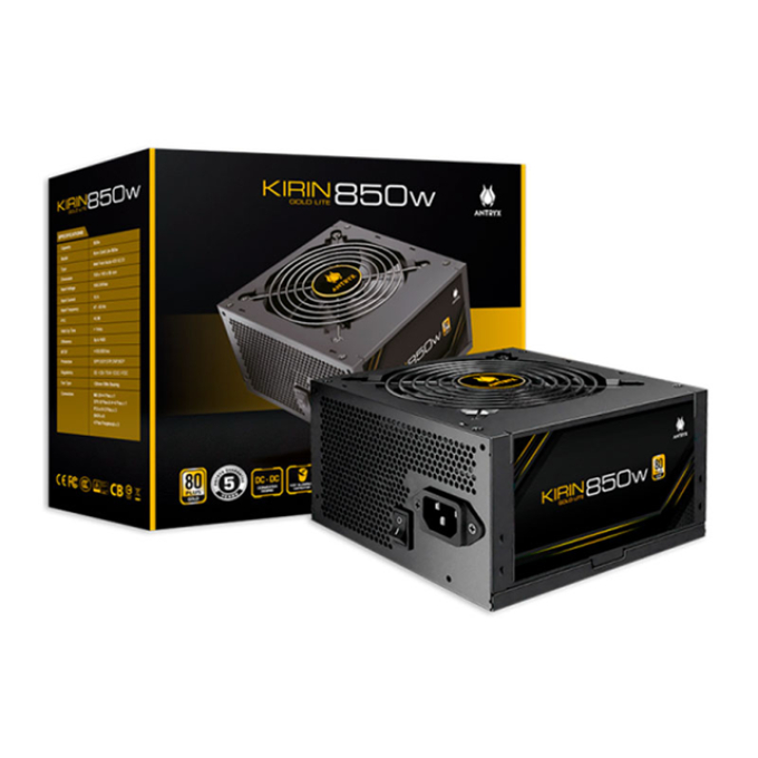 FUENTE DE PODER ANTRYX 850W KIRIN 80PLUS GOLD LITE GPW850S / Antryx