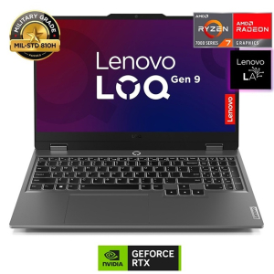 Laptop Lenovo LOQ 15ARP9, AMD Ryzen7-7435HS 4.5GHz, Memoria RAM 16Gb DDR5, Disco Solido 512Gb, Video Nvidia RTX 4050 6Gb, Pantalla 15.6pulgadas FHD 144Hz, gamer / Lenovo