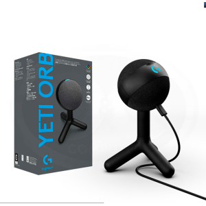 MICROFONO LOGITECH YETI ORB CARDIOID USB P/STREAMING RGB LIGHTSYNC BLACK (988-000550) 988-000550 / Logitech