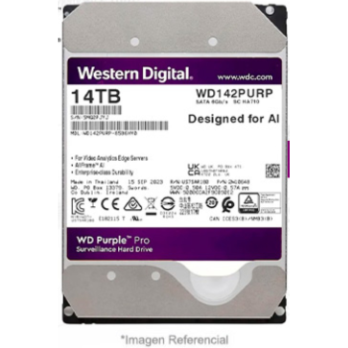Disco duro 14tb WD Purple PRO 512MB Vigilancia / Western Digital