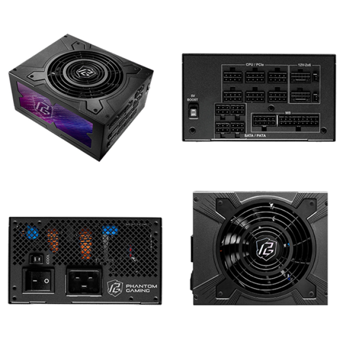Fuente de alimentacion Asrock, PG-1300G, 1300W, ATX, 80 Plus Gold. / Asrock