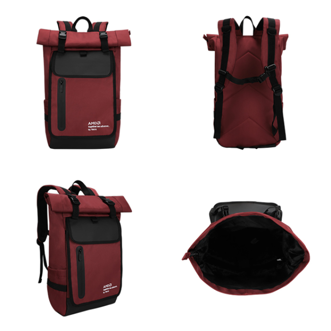 Backpack AMD By TEROS TE-9042R para notebooks de hasta 15.6pulgadas, color vino rubby y negro / TEROS