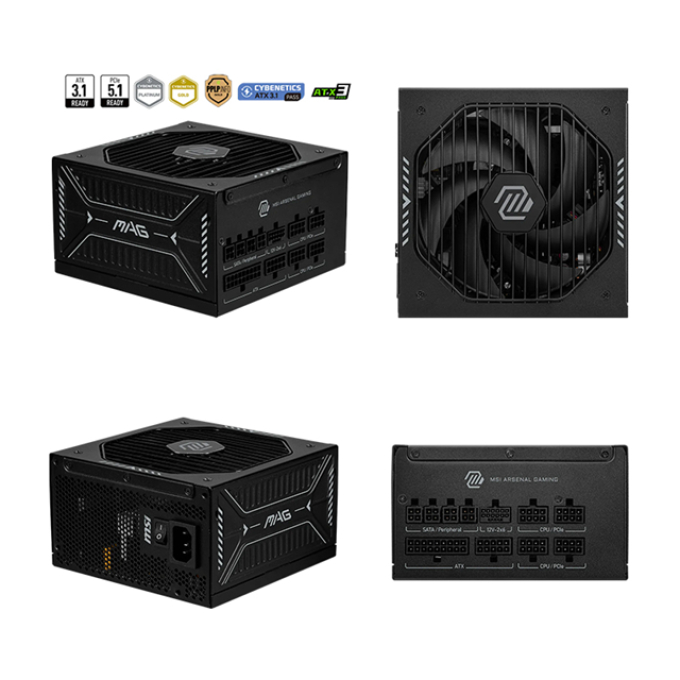 Fuente de alimentacion MSI MAG A1000GLS PCI-E 5, 1000W, 80 PLUS Gold, Formato ATX. / MSI