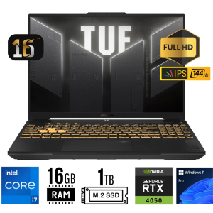 Laptop Asus TUF F16, Intel i7-13620H 4.9Ghz, Memoria RAM 16Gb DDR5, Disco Solido 1Tb SSD, Video Nvidia RTX4050 6Gb, FX607VU-RL095 gamer / Asus