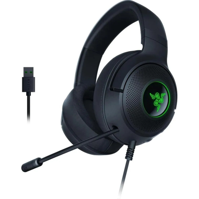 Audifono con Microfono Razer KRAKEN V3 X USB 7.1 CHROMA BLACK (RZ04-03750300-R3U1) / RAZER