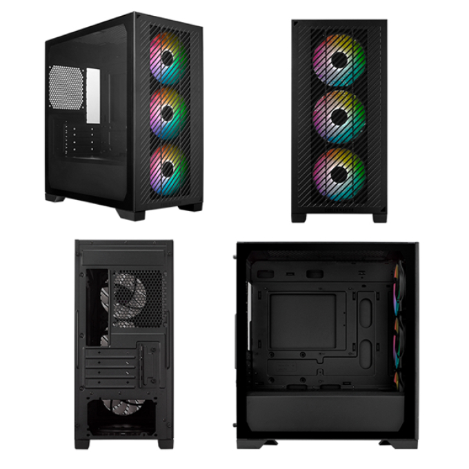 Case Cooler Master Elite 301, MiniTower, Negro, ATX, USB 3.2 Gen 1 Tipo-C / Tipo-A, Audio / COOLER MASTER