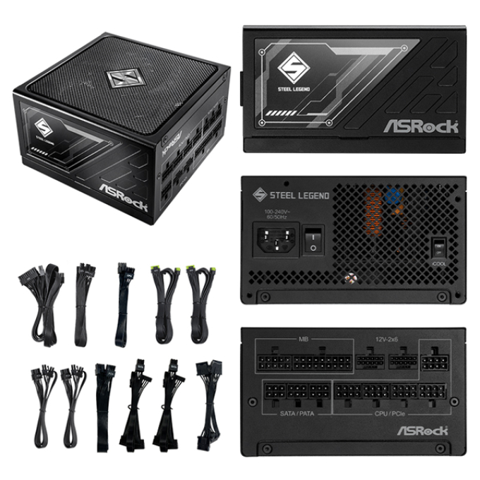 Fuente de alimentacion Asrock, SL-1200G, 1200W, ATX, 80 Plus Gold. / Asrock