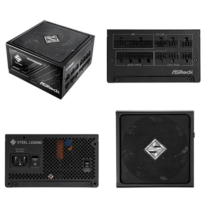 Fuente de alimentacion Asrock SL-1000G, 1000W, ATX, 80 Plus Gold. / Asrock