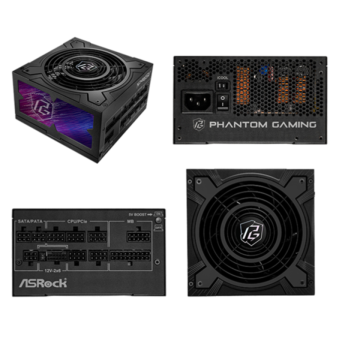 Fuente de alimentacion Asrock PG-850G, 850W, ATX, 80 Plus Gold. / Asrock