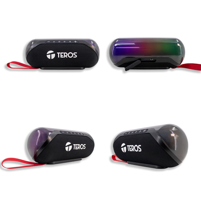 Parlante Inalambrico Teros TE6047N, 20W, BT: 5.3, Iluminacion RGB, Color Negro / Teros