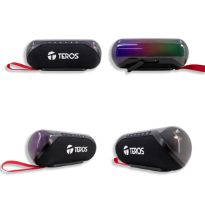 Parlante Inalambrico Teros TE6047N, 20W, BT: 5.3, Iluminacion RGB, Color Negro