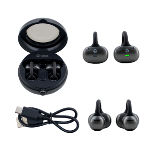 Audifonos Inalambricos TEROS TE-80712N, Bluetooth, Carga Tipo C, Negro Titanium