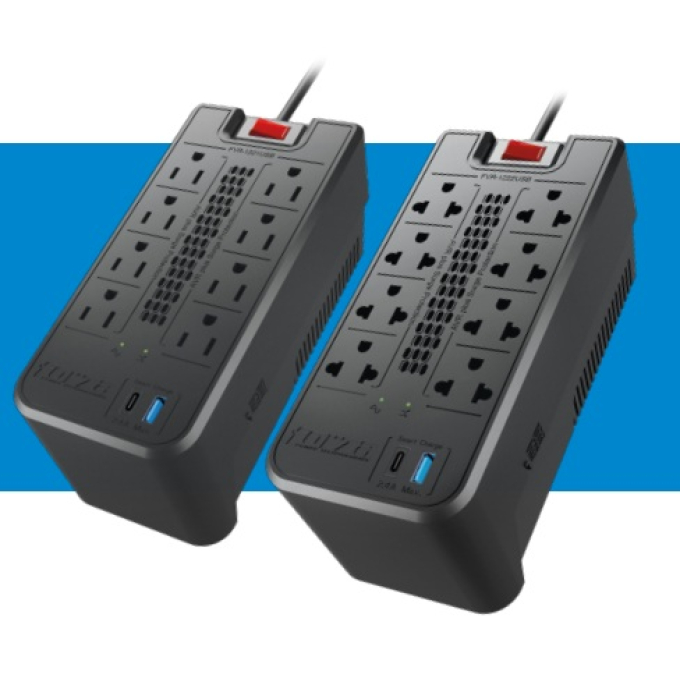 ESTABILIZADOR 1200VA 600W FORZA FVR 1222 USB 8 TOMAS / FORZA