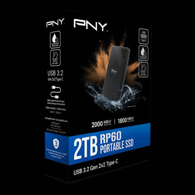 SSD EXTERNO PNY RP60 2TB BK PSD0CS3060-2TB-RB / PNY