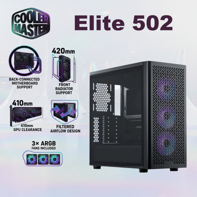 CASE-PC COOLER MASTER ELITE 502 E502-KGNN-S00 E502-KGNN-S00 / COOLER MASTER