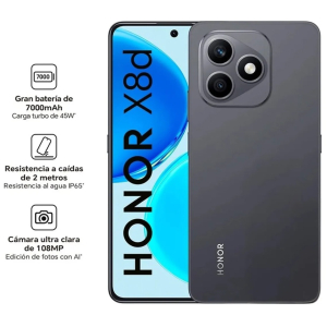Telefono Celular SmartPhone HONOR X8D 8Gb Memoria + 256Gb Almacenamiento VELVET BLACK DS
