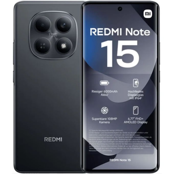 Telefono Celular SmartPhone REDMI NOTE 15 8+256 GB 4G LTE NEGRO DS 2510DRA23L / REDMI