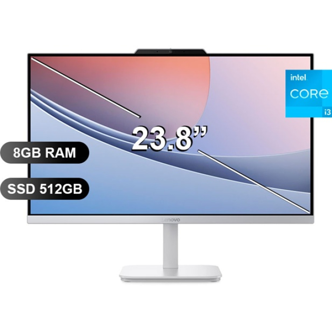 Computadora All-in-One AIO Lenovo A100, Itel i3-N305, Memoria RAM 8Gb, Dsco Solido 512Gb SSD, Pantalla 23.8pulgadas F0J6002NLD / Lenovo