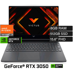 Laptop Lenovo Victus 15-fb3019la, AMD Ryzen7 7445HS, Memoria RAM 8Gb, Disco Solido 512Gb SSD, Video Nvidia RTX 3050 6Gb, Pantalla 15.6 FHD 144Hz gamer