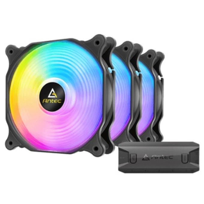 Ventilador 3PK ANTEC F12 RACING ARGB 120 BK 0-761345-77760-5 / ANTEC