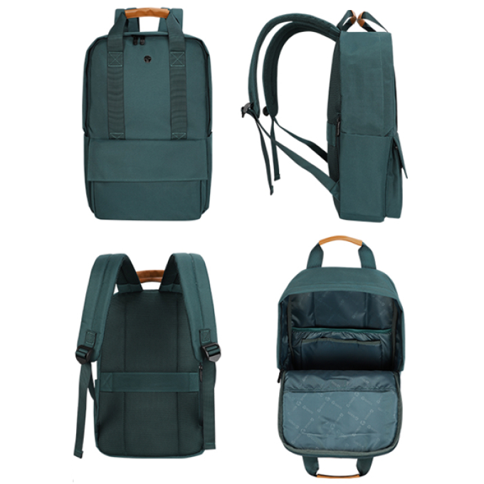 Backpack Teros City II TE-9032GR, Para Notebooks de hasta 15.6pulgadas, Color Verde / Teros