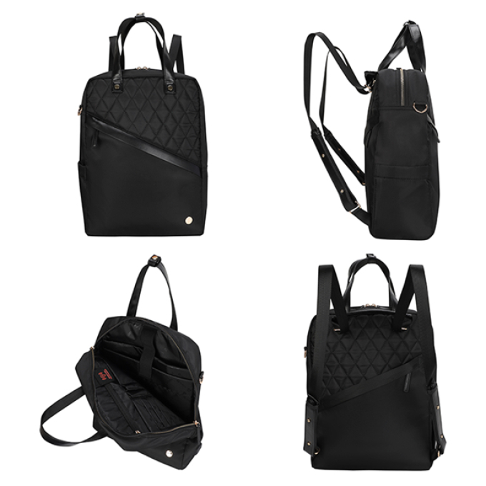 Backpack Teros Roseann II TE-9050BK, para Notebooks de hasta 14.1pulgadas - Color Black / Teros