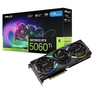 Tarjeta de Video PNY GEFORCE RTX5060TI 8GB ARGB Overclocked Triple Fan GPU VCG5060T8TFXXPB1-O / PNY