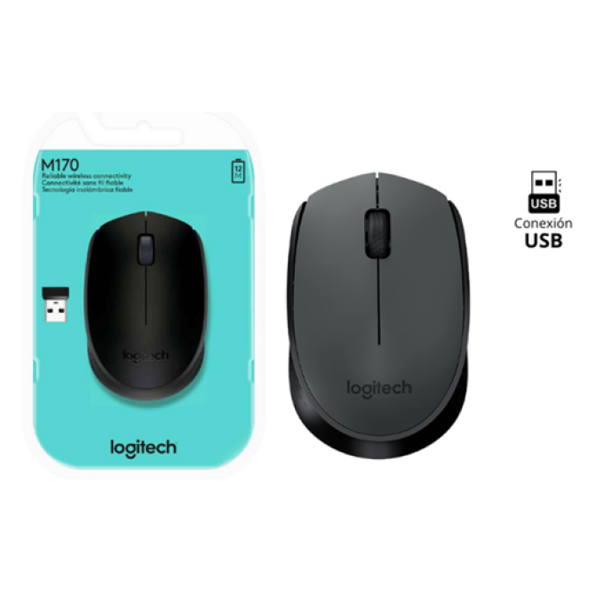 MOUSE LOGITECH OPTICO M170 WIRELESS BLACK / LOGITECH