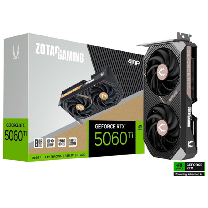 TARJETA DE VIDEO ZOTAC GEFORCE GAMING RTX5060TI 8GB AMP GDDR7 ZT-B50610F-10M / ZOTAC
